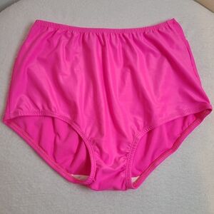 VTG Fancy Panty Smooth Stretch Satin Full Cut Brief Panty Size Lg